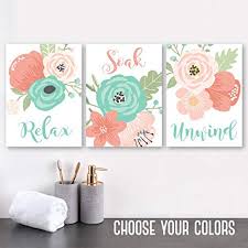 Reds come in warm reds (closer to the orange wedge of the color wheel) and cool reds. Coral Aqua Bathroom Wall Art Canvas Or Prints Flower Bathroom Decor Floral Bathroom Quotes Pictures Relax Soak Unwind Set Of 3 Artwork 8x10 Inch Buy Online In Sri Lanka At Desertcart Lk Productid