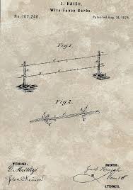 Hand drawn freedom concept sketch with broken barbed wire and flock. Barbed Wire Patent Drawing Drawing By Todd Hostetter