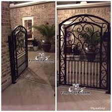 Whether your aim is privacy, security, or to welcome visitors, a wrought iron gate is a versatile option. Front Door Entry Gate Enclosure Fence Geeks Wrought Iron Fences Gates And Access Controls