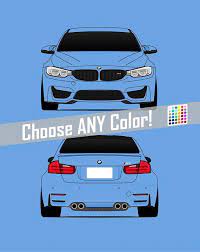 Bmw M3 F80 Front And Rear View Poster Print 2014 2018 M3 3 Series Wall Art Decor Bmw M Power D1 Bmw Classic Cars Vintage Cars Car Posters