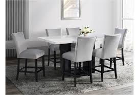 Kitchen & dining room sets. Elements International Valentino Contemporary Marble Counter Height Dining Table Bullard Furniture Pub Tables