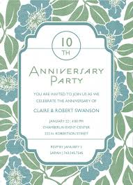 10th Anniversary Party Invitation With Floral Template Anniversary Party Invitations 10th Wedding Anniversary Party 10th Anniversary Party Invitations