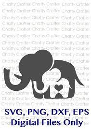 Mom And Baby Elephant Mommy And Baby Digital Downl Chattycrafter Mom And Baby Elephant Baby Elephant Cricut Elephant