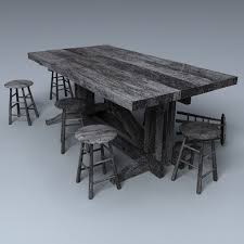 Wooden Table Medieval Tavern 3d Model 3d Model Wooden Tables Medieval Decor Tavern And Table