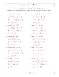 Write the standard form of the equation of the line through the given point with the given slope. Writing A Linear Equation From Two Points A