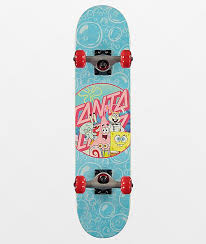 Santa Cruz X Spongebob Squarepants Spongegroup 6 75 Skateboard Complete Zumiez Skateboard Skateboard Art Design Skateboard Design