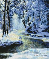 See more ideas about cross stitch patterns, cross stitch, stitch patterns. Snowy Landscape With Brook Cross Stitch Pattern By Tereena Clarke Crosstitch Com