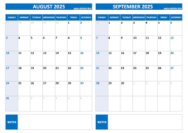 Printable August and September 2025 Calendar - Free PDF & JPG Downloads