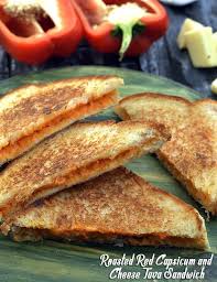 Roasted Red Capsicum And Cheese Tava Sandwich Recipe Recipe Easy Cooking Food Sandwich Recipes