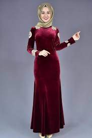 Fransiz Dantelli Balik Model Kadife Elbise Bordo Elbise Giyim Kadife
