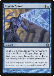 When the seeker has trouble shuffling, and cards fall out of the deck, it means that the falling cards are important. Psychic Spiral Return To Ravnica Rtr 47 Scryfall Magic The Gathering Search