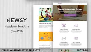 Free Newsletter Psd Template Newsy Frittt