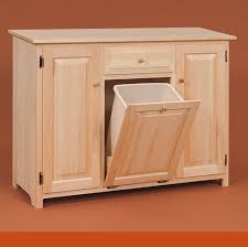 kitchen cabinet with integrated trash bin
