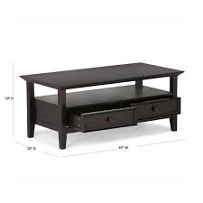 Discover largest selection of coffee table here. Simpli Home Amherst 44 In Dark Brown Large Rectangle Wood Coffee Table With Drawers Axcamh 001 The Home Depot