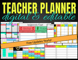 Yearly calendar showing months for the year 2019. Digital Printable Teacher Planner 2019 2020 Free Yearly Updates