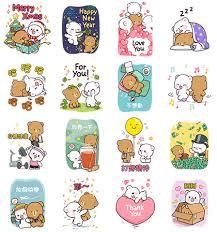 New milk & mocha stickers 2021. Big Milk Mocha Year End Stickers Sticker For Line Whatsapp Android Iphone Ios Milk Mocha Cute Stickers Cute Bear Drawings