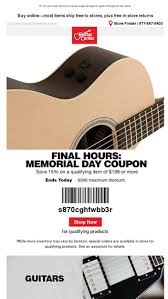 There are a few factors that play in to when your bass will arrive. Last Chance To Use Your Memorial Day Coupon Guitar Center Email Archive