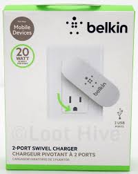 Belkin Swivel Charger For Sale Is Abelkin 2 Port Swivel Wall Charger In White This Charger Plugs Directly Into Your Ac Wall Socke Wall Charger Charger Belkin