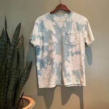 Bleach can be used on any 100% cotton dye coloured fabric and based on what pigments are in the dye, different colours or shades will be the end result. Fruit Of The Loom Tops Baby Blue Bleach Tie Dye T Shirt With Pock Poshmark