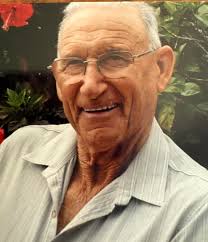 Westray's oldest residents, both aged 96. Annie Sandison (Swanson) and  Gavin Seatter (7 Links, or 'Kenties'). Taken