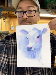 Cow and Chicken Watercolor Painting, 2-pack of Farm Animal Art for Your  Farmhouse Wall Decor, 8x10 Signed Prints