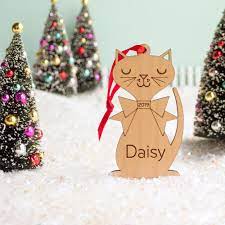 Cat Christmas Decorations Personalized Cat Ornament Kitten S First Christmas Graphic Spaces