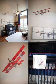 Red And Blue Vintage Airplane Nursery On To Baby Airplane Nursery Vintage Airplane Nursery Aviation Nursery