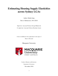 Estimating housing supply elasticities across Sydney LGAs