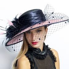 Audrey Hepburn-style Hat. Chapeu Du Matin. Black Hat With Cream Scarf.  Ascot Hat. Kentucky Derby Hat. Breakfast at Tiffany's.