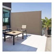 Paravent Retractable 300 X 160 Cm Store Taupe Lateral Enroulable 12668 Brise Vent Brise Vue Paravent Jardin