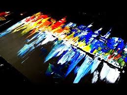 Painting Abstract Night Time Cityscape Using Only Pallet Knife Youtube Abstract Painting Painting Abstract
