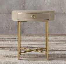 Rh S Graydon Shagreen Round Bedside Table Our Collection Is Inspired By The Sumptuous Refinement Bedside Table Round Round Bedside Restoration Hardware Bedroom