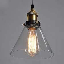 Trouvez abat jour industriel dans acheter et vendre | achetez et vendez des articles localement à québec. Vintage Industriel Retro En Verre Cordon Fixation Plafond Pendentif Lampe Edison S Abat Jour E27 Sans Suffit Ama Lampe Edison Plafonnier Cuisine Lustre Ancien