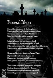 Funeral Blues By Wystan Hugh Auden Funeral Blues Funeral Poems Poems