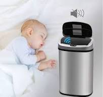 Dkelincs Automatic 13 Gallon Kitchen Can Stainless Steel Touch Free Trash Can with Lid Waste Bin for Kitchen Bathroom Bedroom Office, Powered by 4x C ...