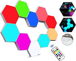 Shop for led strip lights in novelty lights. Hexagon Lights With Remote Control Smart Led Wall Light Panels Touch Sensitive Rgb Gaming Night Lights Mood Lightning Diy Geometry Splicing Module For Gaming Setup Home Bar Party Decor 10 Pack Amazon Com