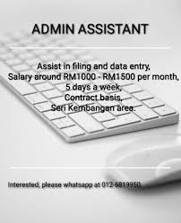 Jobs in kuala lumpur, kuala lumpur. Vacancy Admin Assistant Jobs Full Time Admin Office Finance On Carousell