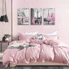 Ambesonne eiffel 2 panel curtain set, love in the city paris french bridal composition romantic travel pink blossoms, lightweight window treatment living room bedroom decor, 56 x 63, rose black white (set of 2) by east urban home. Buy Canvas Pictures Paris Eiffel Tower Decor For Bedroom For Girls Pink Paris Theme Room Decor Wall Art Canvas Black And White Art Eiffel Tower Pictures Decor London Big Ben Tower Eiffel