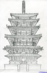 How To Draw A Pagoda Japanese Pagoda Step 16 Japanese Pagoda Japanese Buildings Japanese Drawings