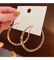 2022 Trendy Jewelry 18k Real Gold Plated Chunky Big Circle Dangle Hoop  Earrings Fancy S925 Sterling Silver Round Vintage Earring