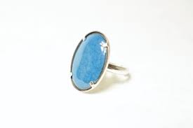 Bague Grand Ovale Bleu Bondi Au Fil D Emaux
