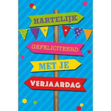 Luxe Wenskaart Verjaardag Met Gekleurde Binnendruk Wenskaarten Groothandel Poskaart
