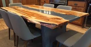 At the woodsource we have a wide variety of live edge slabs from around the world varying in size and colour. Hand Crafted Concrete And Wood Table The Concrete Network