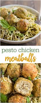 Chicken Pesto Meatballs Ready In 30 Minutes Lil Luna Recipe Recipes Chicken Recipes Pesto Chicken