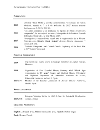 Cv English On Tabular Form
