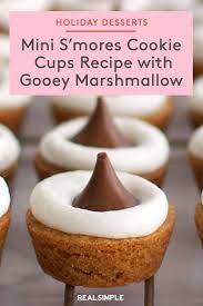 Mini S Mores Cookie Cups Recipe Holiday Dessert Recipes Cookie Cups Recipe Holiday Desserts