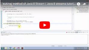 Java Ee Toarray Method Of Java 8 Stream Java 8 Streams Tutorial Java 8 Streams Streams In Java 8 Method Java Streaming