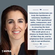 Veterinary technicians work tirelessly in various settings to ensure the  health and welfare of animals. During National Veterinary Technician Week  (NVTW), October 13-19, the AVMA is joining the National Association of  Veterinary