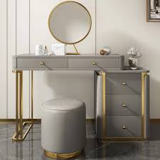 See more ideas about makeup vanity, beauty room, makeup vanity storage. Makeup Vanity Set Retracted Extendable Dressing Table With Drawer Stool Cabinet Included