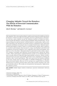 The best way to get a grade 9. Pdf Changing Attitudes Toward The Homeless The Effects Of Prosocial Communication With The Homeless